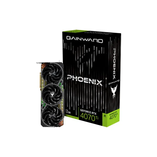 Specifications SKU NED407T019K9-1043X Specifications GPU GeForce RTX 4070 Ti GPU Clockspeed 2610 MHz (Boost) Memory 12 GB GDDR6X (192 bits) Memory Clockspeed 10500Mhz (21Gbps) Bandwidth 504 GB/s Bus PCI-Express Gen 4 x16 Cooling 3.1 Slot Fan Cooler Video-Features HDMI 2.1a Connectivity DisplayPort *3 Product Size 328.9 x 131.1 x 63.6 mm Power Connector 16-pin x1 Brand GAINWARD Weight 2.560000 Form Factor RTX Chipset manufacturer NVIDIA Memory Size 12 GB GPU RTX 4070 Ti