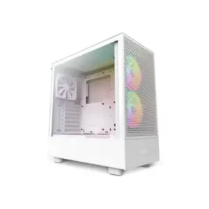 NZXT H5 Flow RGB Compact Mid-Tower Airflow Case > White