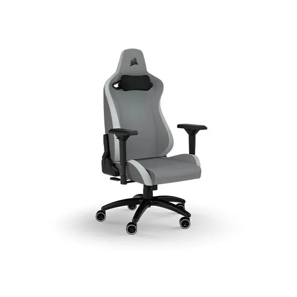 Corsair TC200 Plush Leatherette Gaming Chair > Grey/White