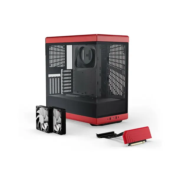 HYTE Y40 Mid-Tower S-Tier Aesthetic Case > Black/Red