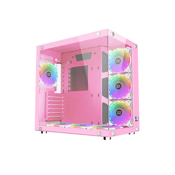 Xigmatek Aquarius Plus Queen 7pcs 120mm Arctic RGB Fans Gaming Case > Pink