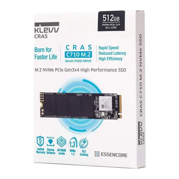 Klevv Cras C710 512gb M.2 Pcie 3x4 Nvme 3D NAND Internal SSD