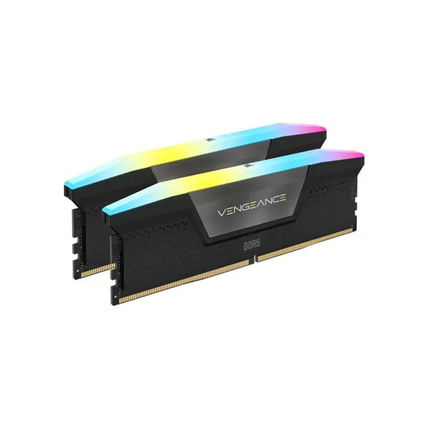 Corsair Vengeance RGB 48GB (2x24GB) DDR5 DRAM 5200MHz C38 RAM > Black