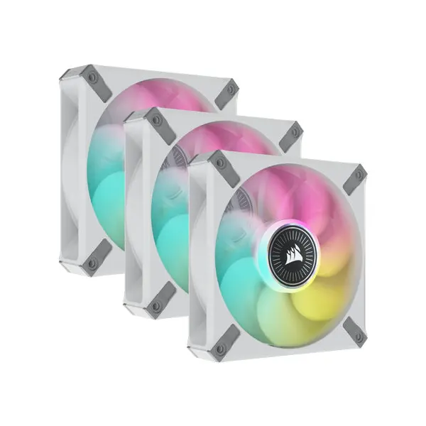 Corsair ICUE ML120 RGB ELITE Premium 120mm PWM Magnetic Levitation Fan > White Triple Fan Kit