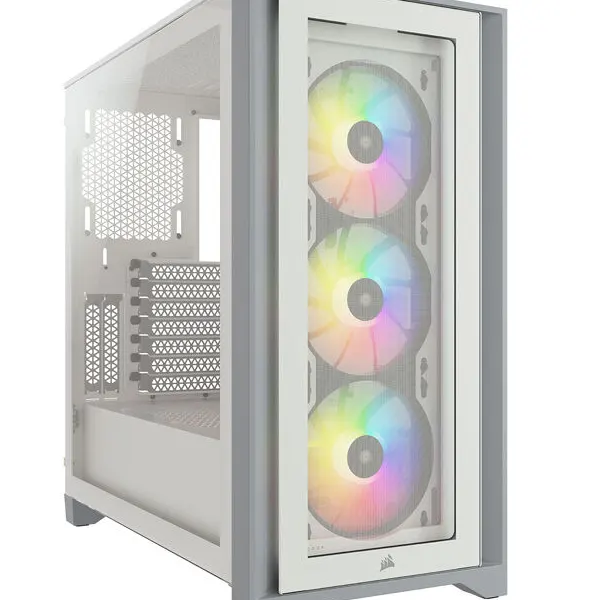 Corsair ICUE 4000X RGB Tempered Glass Mid-Tower ATX Case > White