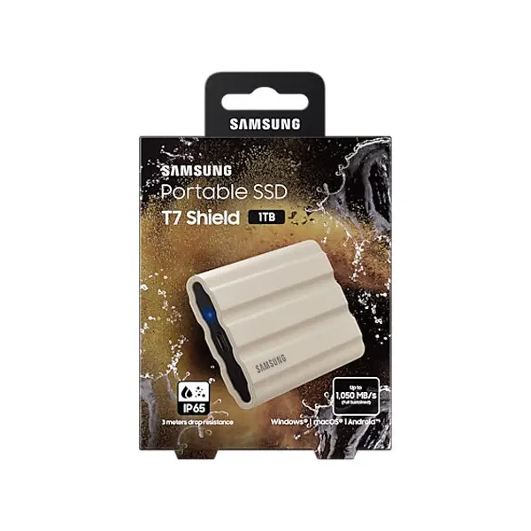 Samsung T7 Shield 1TB Rugged Portable SSD > White