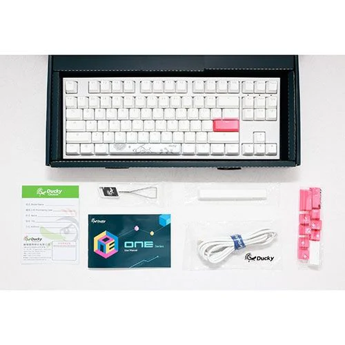 Ducky One 2 TKL Cherry Blue RGB White Switch Gaming Mechanical Keyboard > White