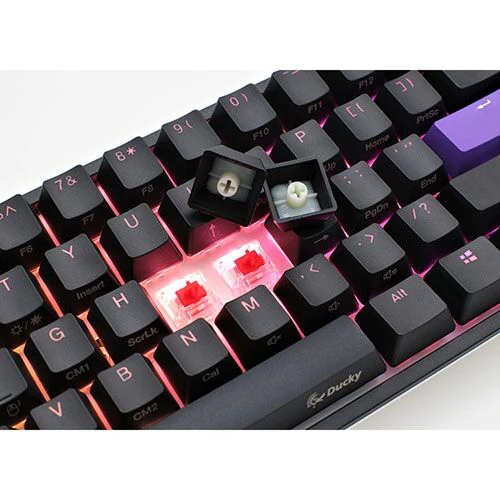 Ducky One 2 Mini Cherry Silent Red RGB White Switch English/Arabic Gaming Keyboard > Black