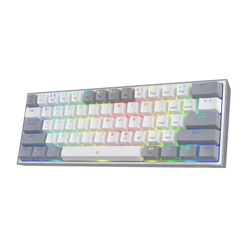 Redragon K617 FIZZ 60% Wired RGB Mechanical Gaming Keyboard > White & Grey
