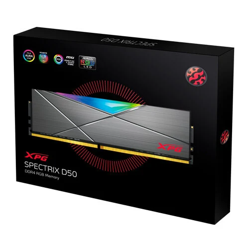 XPG Spectrix D50G RGB 32GB (16GBX2) DDR4 3600MHZ RAM > Gray
