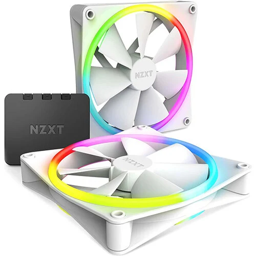 NZXT F140 RGB 140mm Double Pack CPU Cooler Fan > White