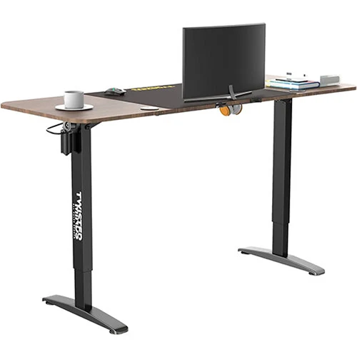 Twisted Minds T Shaped Height Adjustable Electric (160CM*75CM) Gaming Desk > Walnut