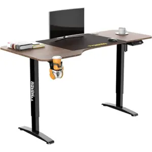 Twisted Minds T Shaped Height Adjustable Electric (160CM*75CM) Gaming Desk > Walnut