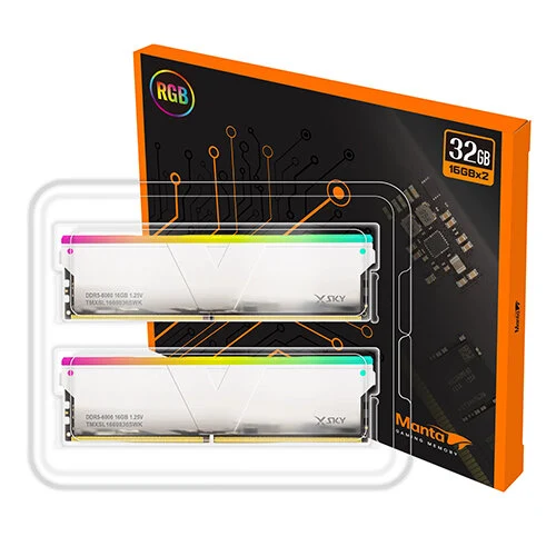 V-Color Manta XSky RGB 32GB (16GBx2) 5600MHz DDR5 RAM > Silver
