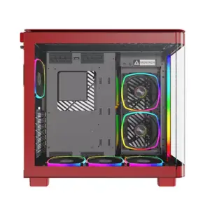 Montech KING 95 PRO Dual-Chamber ATX Mid-Tower Gaming Case - Red