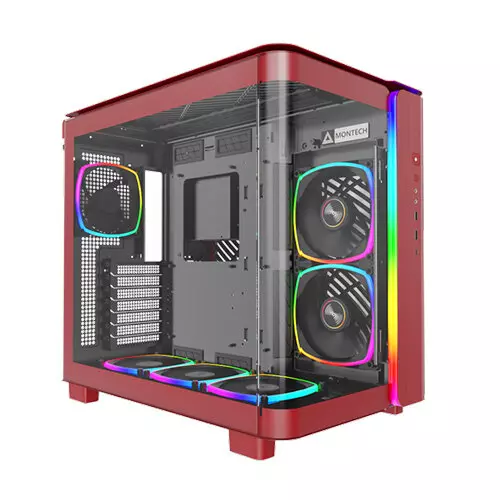 Montech KING 95 PRO Dual-Chamber ATX Mid-Tower Gaming Case - Red