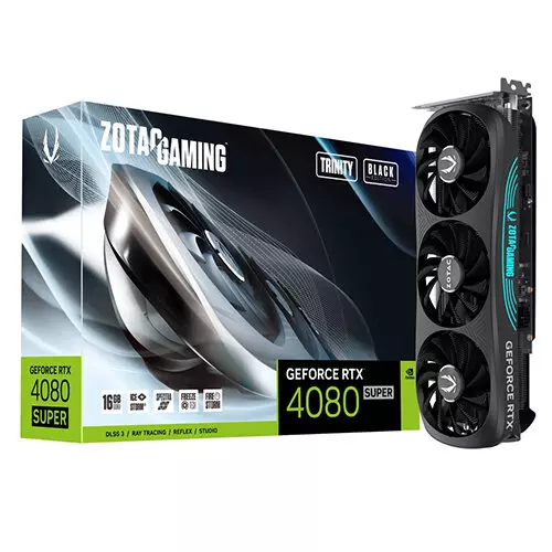 ZOTAC GAMING GeForce RTX 4080 SUPER Trinity Black Edition 16GB GDDR6X 256-Bit Video Card, DLSS 3