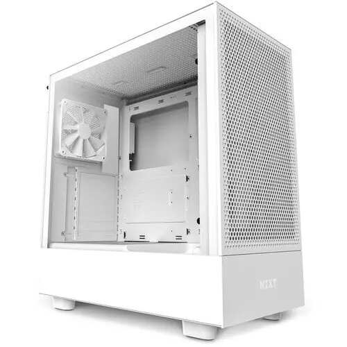 NZXT H5 Flow Compact Mid-Tower Airflow Case > White