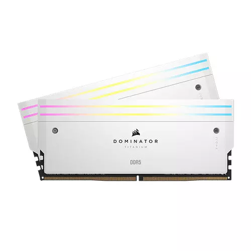 CORSAIR Dominator Titanium RGB 32GB (2x16GB) DDR5 6400MT/S CL32 RAM > White