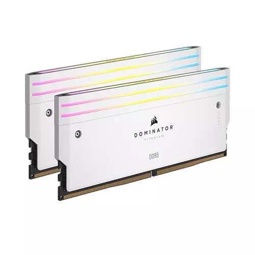 CORSAIR Dominator Titanium RGB 64GB (2x32GB) DDR5 6400MT/S CL32 RAM > White