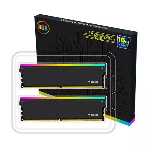 V-Color Skywalker Plus RGB U-DIMM 16GB (8GBx2) 3600MHz DDR4 RAM > Black