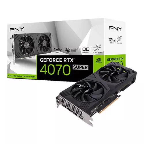 PNY GeForce RTX 4070 SUPER Dual 12GB GDDR6X 192-Bit Video Card, DLSS 3