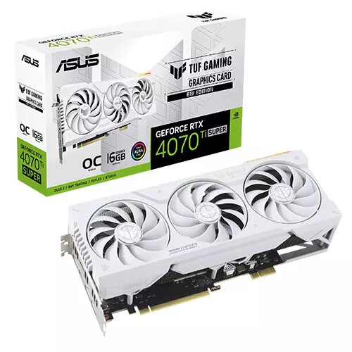 ASUS TUF Gaming RTX 4070 Ti SUPER BTF OC White 16GB GDDR6X 256-Bit Video Card, DLSS 3