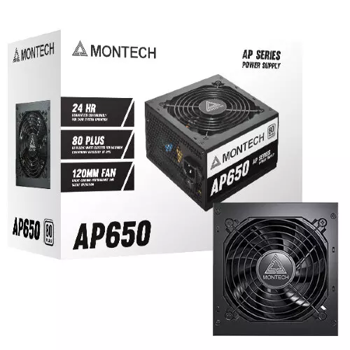 Montech 650W 80 PLUS White Certified ATX Power Supply > Black
