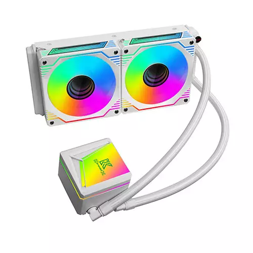 XANDER Waterwheel 240 ARGB LCD CPU Liquid Cooler > White