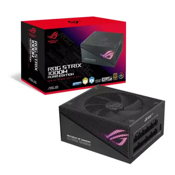 Asus ROG Strix Gold Aura 1000W ATX Power Supply > Black