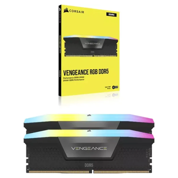CORSAIR VENGEANCE RGB 96GB (2x48GB) DDR5 6400MHz Memory RAM > Black