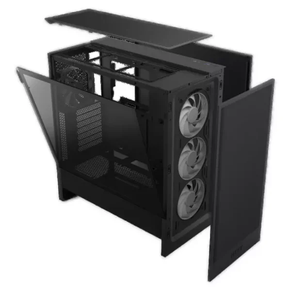 NZXT H5 Flow RGB Compact ATX Mid-Tower Airflow Case > Black