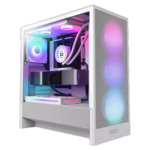 NZXT H5 Flow RGB Compact ATX Mid-Tower Airflow Case > White