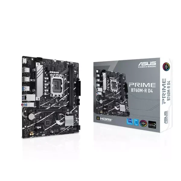 ASUS PRIME B760M-R D4 Intel LGA 1700 Micro-ATX Gaming Mainboard > Black