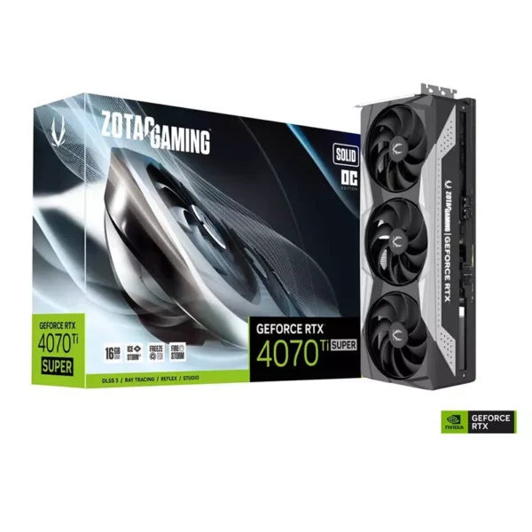 ZOTAC GAMING GeForce RTX 4070 Ti SUPER SOLID OC 16GB GDDR6X Video Card, DLSS 3