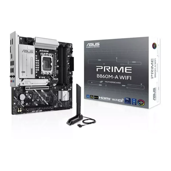 ASUS PRIME B860M-A WIFI LGA 1851 Intel Micro-ATX Motherboard > White