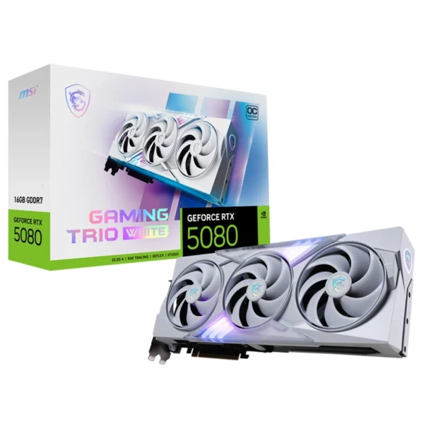MSI GeForce RTX 5080 16GB GDDR7 GAMING TRIO OC White Graphics Card, DLSS 4