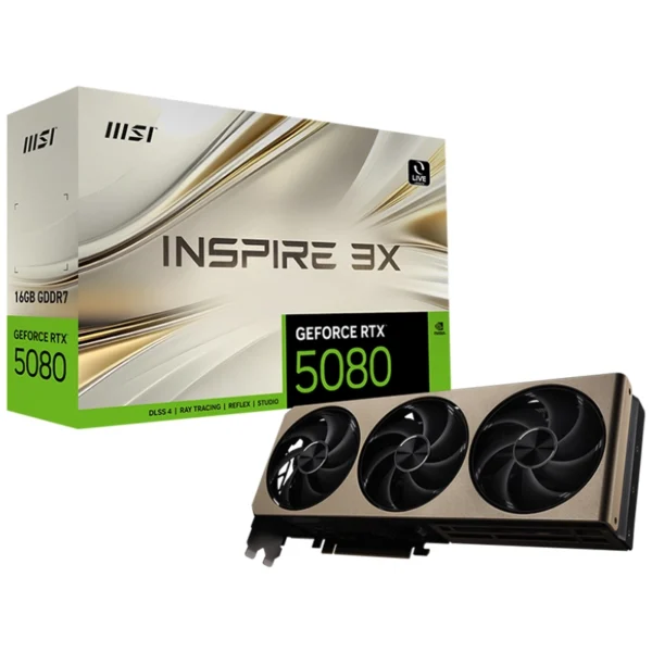 MSI GeForce RTX 5080 16GB GDDR7 INSPIRE 3X Video Card, DLSS 4