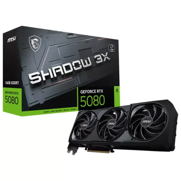 MSI GeForce RTX 5080 16GB GDDR7 SHADOW 3X Video Card, DLSS 4