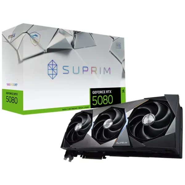 MSI GeForce RTX 5080 16GB GDDR7 SUPRIM SOC Graphics Card, DLSS 4