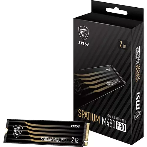 MSI Spatium M480 Pro 2TB PCIe 4.0 NVMe M.2 Internal SSD