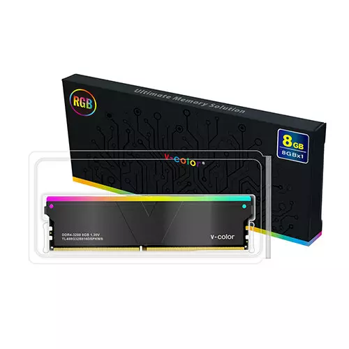 V-color Skywalker Plus RGB U-DIMM 8GB 3600MHz DDR4 Memory > Black