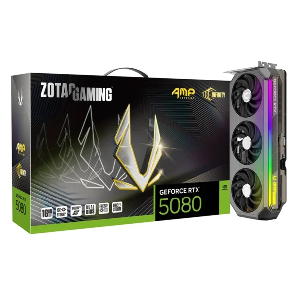ZOTAC GAMING GeForce RTX 5080 AMP Extreme INFINITY 16GB GDDR7 Video Card, DLSS 4