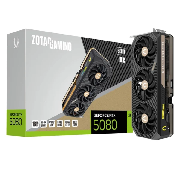 ZOTAC GAMING GeForce RTX 5080 SOLID OC 16GB GDDR7 Video Card, DLSS 4