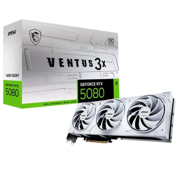 MSI GeForce RTX 5080 16GB GDDR7 VENTUS 3X OC White Video Card, DLSS 4