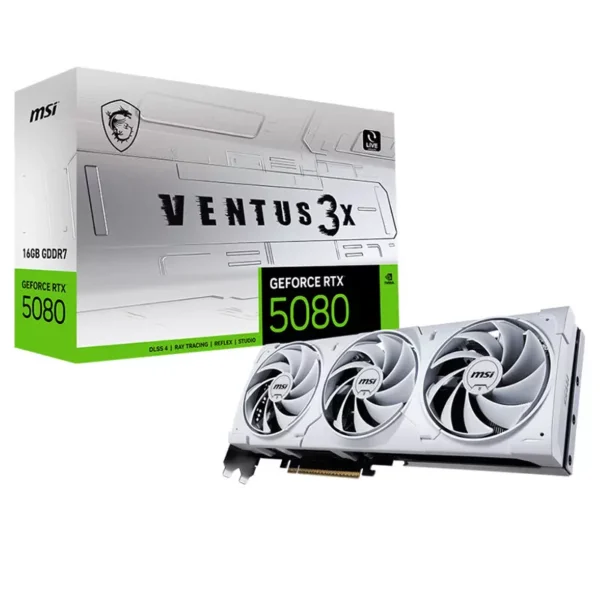 MSI GeForce RTX 5080 16GB GDDR7 VENTUS 3X WHITE Video Card, DLSS 4