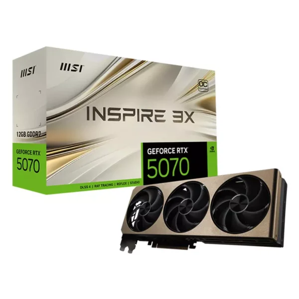 MSI GeForce RTX 5070 12G GDDR7 INSPIRE 3X OC Video Card, DLSS 4