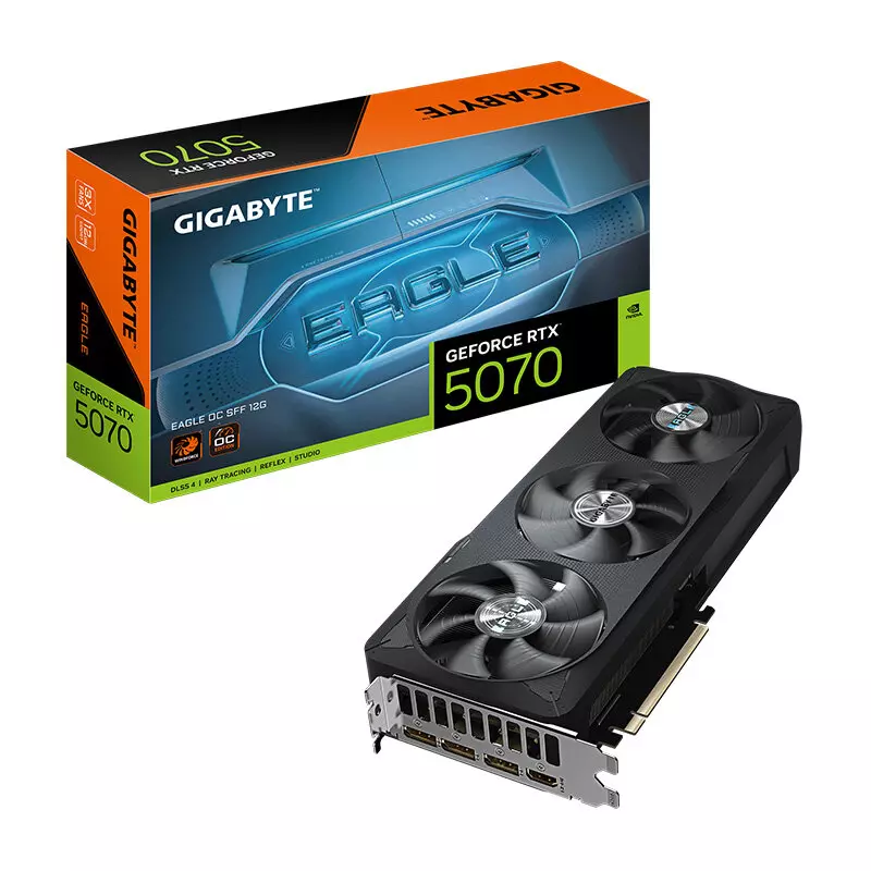 GV-N5070EAGLE-OC-12GD Gigabyte GeForce RTX 5070 EAGLE OC SFF 12G GDDR7 Video Card, DLSS 4