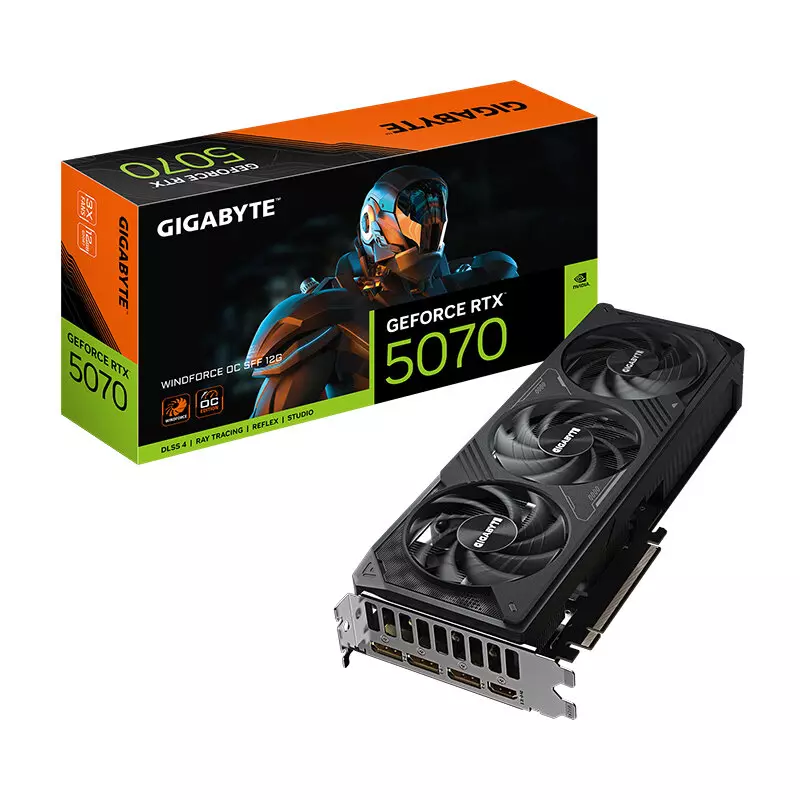 GV-N5070WF3OC-12GD Gigabyte GeForce RTX 5070 WINDFORCE OC SFF 12G GDDR7 Video Card, DLSS 4