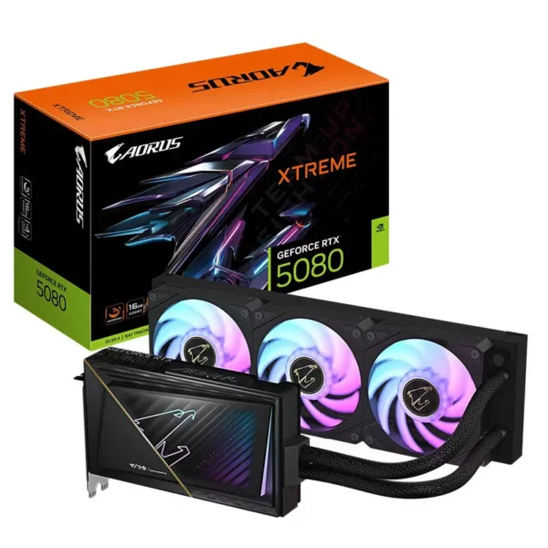 Gigabyte AORUS GeForce RTX 5080 XTREME WATERFORCE 16G GDDR7 Graphics Card, DLSS 4